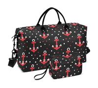 Duffel Bag Polka Dot Red Ocean Sports Tote Gym Bag with Adjustable Strap for Sports Foldable bulto de para mujer