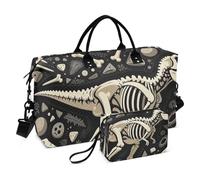 Duffel Bag Set 2 Pack Ultrasonic Quilted Mesh Pocket Versatile Storage Dinosaur Dino
