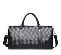 Duffel Bag Sports Gym Bag, 17in Garment Bag for Travel,Weekender Bag Men PU Leather Travel Duffel Bag Gym Sports Hand Luggage Bag(Black)