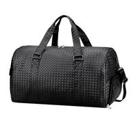Duffel Bag Sports Gym Bag, 18inch Women Travel Duffel Weekender Carryon Shoulder Tote Bag PU Leather Sports Bag Hand Luggage Bag(B)