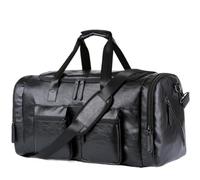Duffel Bag Sports Gym Bag, 21inch PU Leather Garment Duffle Bags for Travel Weekend Bags for Men Sports Gym Bag Hand Luggage Bag(Bruin)