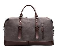 Duffel Bag Sports Gym Bag, 22inch Weekender Bag for Women Men, Travel Duffle Bag, Canvas PU Carry On Overnight Bag Hand Luggage Bag(A)
