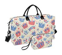 Duffel Bag Union Jack Crown Flag Color 4th Of July Independence Day Large Carry On Bag with Toiletry Bag for Sports Multifunctional bolsa para viajar