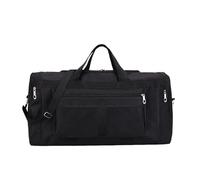 Duffel Bags For Traveling 65L Carry On Foldable Overnight Bag For Men Women Weekend Travel Duffle Bags With Shoe Compartment Black under Seat Luggage for Airlines with Wheels (Black, One Size)