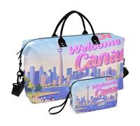 Duffel Bags Weekender/Overnight Duffel with Toiletry Bag for Yoga Large Capacity Welcome To Canada Scenery Culture