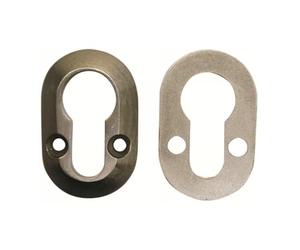 Duffells Euro Security Escutcheon, Satin Stainless, Solid Metal, 48x31mm, for Euro Profile Cylinders, Timber, Composite and uPVC Doors (Brass)
