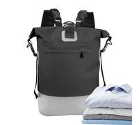Duffle Backpack - 25L Waterproof Bag with Roll Closure | Camping Backpack - for Camping, Outdoor, Mountaineering, Beach, Gym, Sports, Cycling, Black/White, Consulte la descripción, See