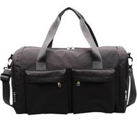 Duffle Bag Folding Design, Lightweight with Carry Handles, for Sports, Hiking, Weekend, Airplane, and Camping, 25X45X21cm (Black)