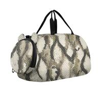 Duffle Bag for Boys or Girls with Shoes Compartment, Python Pattern Sports Travel Bag Overnight