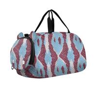 Duffle Bag for Boys or Girls with Shoes Compartment, Red Blue Python Pattern Sports Travel Bag Overnight