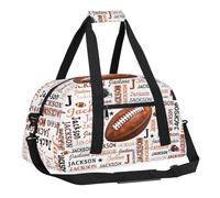 Duffle Bag for Boys with Your Name, Lightweight Overnight Weekender Bag for School Gymnastics Travel, Sports American Football, 18.9"L x 8.7"W x 7"10.6"H