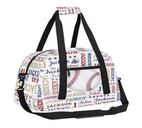 Duffle Bag for Boys with Your Name, Lightweight Overnight Weekender Bag for School Gymnastics Travel, Sports Theme, 18.9"L x 8.7"W x 7"10.6"H