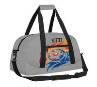 Duffle Bag for Boys with Your Name, Lightweight Overnight Weekender Bag for School Gymnastics Travel, Gray, 18.9"L x 8.7"W x 7"10.6"H