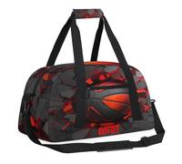 Duffle Bag for Boys with Your Name, Lightweight Overnight Weekender Bag for School Gymnastics Travel, Red Soccer Ball, 18.9"L x 8.7"W x 7"10.6"H