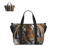 Duffle Bag for Men Women Tigers Lie On Rock Gym Bag with Shoes Compartment Travel Bags Lightweight Overnight Bags