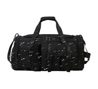 Duffle Bag for Travel, Large Waterproof Duffle Bag - Backpack with Wet Dry Separation for Ropes Bands Slippers Towels Gloves Inside, Black/White, Consulte la descripción, See description