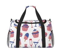 Duffle Bag for Travel, Stars and Stripes Ice Cream Print Weekender Overnight Duffel Bag, Carry On Bag Gym Bag for Women Men, Personal Item Travel Bag