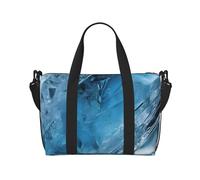 Duffle Bag Large Lightweight Foldable Print Weekender Bag Travel Bag Carry on Bag Overnight Bag, for Gym Sports Yoga Women, Bright Aqua Blue Turquoise, Black, One Size