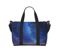 Duffle Bag Large Lightweight Foldable Print Weekender Bag Travel Bag Carry on Bag Overnight Bag, for Gym Sports Yoga Women, Northern Lights, Black, One Size