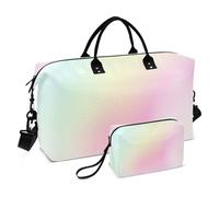 Duffle Bags Travel & Makeup Pouches Set of 2, Design Womens Duffel for Traveling Abstract Gradient Grain Noise Luggage Gym Bag