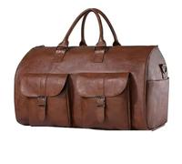 Duffle Gear Bag Travel Duffel Bags Weekend Travel Bags Men's Suitcase Business Foldable Hanging Duffel Bags for Sports, Fitness, Camping(Brown)