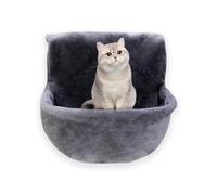 Duffy Cat Plush Radiator Bag Soft Hanging Bed with Strong and Durable Iron Frame Warm and Cosy Cat Hanging Hammock Style Home Cradle for Small Pets Kitten Puppy Dog (Grey)