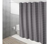 DUFU Shower Curtain Washable Bath Curtains with 12 Hooks and Weighted Hem Waterproof Non-Absorbent Quick-Drying No Odor for Bath Tub and Shower Stall 70.9 x 78.7 Inches Gray