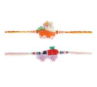 Dugan Set of 2 Fnacy Premium Rakhi for Brothers Raksha Bandhan Bracelet | Car Rakhi for Small Brother & Sister Gift for Brothers - DGMRK03