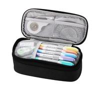 Dugio Big Pencil Case for Boys Organizer Pencil Bag with Zipper Pencil Pouch for School Teens Kids Aesthetic Large Pencil Pouch Black