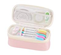 Dugio Big Pencil Case for Girls Organizer Pencil Bag with Zipper Pencil Pouch for School Teens Kids Aesthetic Large Pencil Pouch Pink