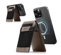 DUGRAFT Magnetic Card Wallet, Open ID Window Card Holder for Phone, Vegan Leather Magnetic Phone Wallet with Adjustable Stand, for iPhone 15/14/13/12 Series, RFID Blocking, 3 Card Slots