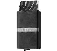 DUGRAFT Mens Minimalist Wallet with Pop Up Credit Card Ejector RFID Blocking, ID Window, 4 Extra Card Slots and a Compartment for Bills and Banknotes, Magnetic Closure, Black