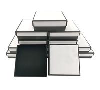 DUGYIRS 12 Pieces Cardboard Paper Jewelry Boxes Square Jewelry Gift Boxes for Packaging Necklaces Bracelets Earrings (Black White)