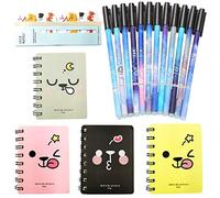 DUGYIRS 12 Pieces Erasable Gel Pens Fine Point Mistakes Disappearance Pen with 4 Pieces Small Notebooks and 1 Dog Sticky Note for Drawing Writing Planner Crossword Puzzle