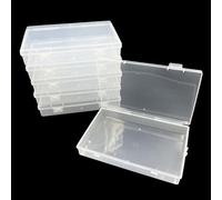 DUGYIRS 6 Pieces Storage Box with Hinged Lid,Rectangular Transparent Plastic Storage Container Box for Beads and Jewelry, Small Items, Classification(18.2cmx11.6cmx3.2cm)