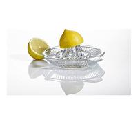 DUHALINE Lemon Squeezer, Portable Citrus Juicer, Crystal Reamer Manual Juicer with Handle and Spout for Fresh Juice, Lime Orange, Heavy Clear Glass