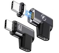 DuHeSin - 240W USB-C Magnetic Adapter, 2-Pack, 24 Pin Right-Angle USB-C with USB4 40Gbps 8K 60Hz for iPhone 16/15 Series, Thunderbolt 3/4, MacBook Pro/Air
