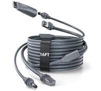 DuHeSin for Starlink Mini Ethernet Cable with Power Cord, 3 in 1 - RJ45 to RJ45 / DC to DC/DC to C, Replacement Waterproof Extension for Starlink Mini Cable Accessories (16.5FT/5M)