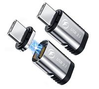 DuHeSin USB C Magnetic Adapter 2 Pack, 24 Pin Magnetic USB-C Adapter Straight with 100W Charging, USB 3.1, 10Gbps, 4K@60Hz for Thunderbolt 3 MacBook Pro/Air and More Type C Devices