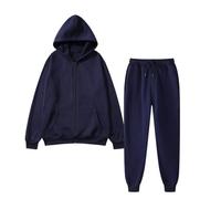 DUHGBNE Cotton Tracksuit Womens Full Set Activewear Co Ords Sets Lounge Wear Sets Long Sleeve Full Zip Hoodies with Pockets and Elastic Waist Jogger Solid Color 2 Piece