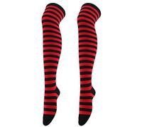 DUHGBNE frilly socks women Stockings for Women Plus Size Over Knee Striped Soft Cotton Long Boot Stockings Thigh Boot Warm Goth&Halloween Style white knee high socks