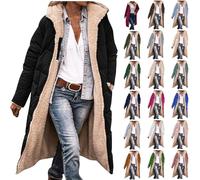 DUHGBNE ladies coats and jackets without hood Winter Coats for Women UK Fleece Lined Padded Jacket Coat Full Zip Hooded Long Jackets Casual Warm Puffer Trench with cropped puffer jacket women