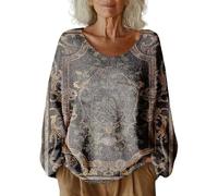 DUHGBNE Ladies Thin Winter Jumpers with Long Sleeves Women's Pattern Printed Casual Pullover Sweater Extra Large Off The Shoulder Jumper Mint Green