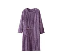 DUHGBNE purple dressing gown women Ladies Dressing Gowns Warm and Cosy Fleece Plush Robe Full Length Treey Towelling Womens Pyjamas Long Sleeve Lightweight long towelling bath robes for women
