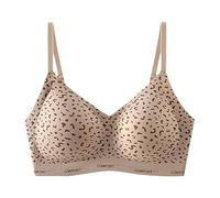 DUHGBNE stiuk Bra Viral Jelly Bra for Women UK Plus Size Wireless Push Up Seamless Full Coverage Leopard Print Bras Comfort High Impact Seamless Jelly