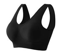DUHGBNE Sunny bee Jelly Bra Wireless Bras for Women Plus Size Non Wired Seamless Support Bras for Women UK Full Coverage Unpadded Bralette with Back Back Smoothing Bra Black