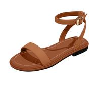 DUHGBNE wedge sandals for women Sandals for Women Adjustable Loop Strap Vintage Low Heel Sandal Comfy Non Slip Open Toe Sandal Lightweight Outdoor arch support flip flops