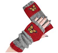 DUHGBNE Winter Warm Wrist Warmers with Thumb Hole Thumb Hole Stretchy Sleeve Warmers Arm Warmers Knitted Fingerless for Women Girls