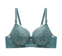 DUHGBNE Womens Lace Underwired Bra Beauty Back Smoothing Bras Comfort Push up Bra Full Coverage Bras Soft Cups Floral Lace Non Padded Bra with Adjustable Straps Womens Everyday Bra