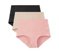 DUHGBNE women's panties Women's Knickers Multipack High Waist No Vpl Full Brief Cotton Tummy Control Underwear Plus Size Stretchy Briefs Ideal ladies underwear knickers packs women